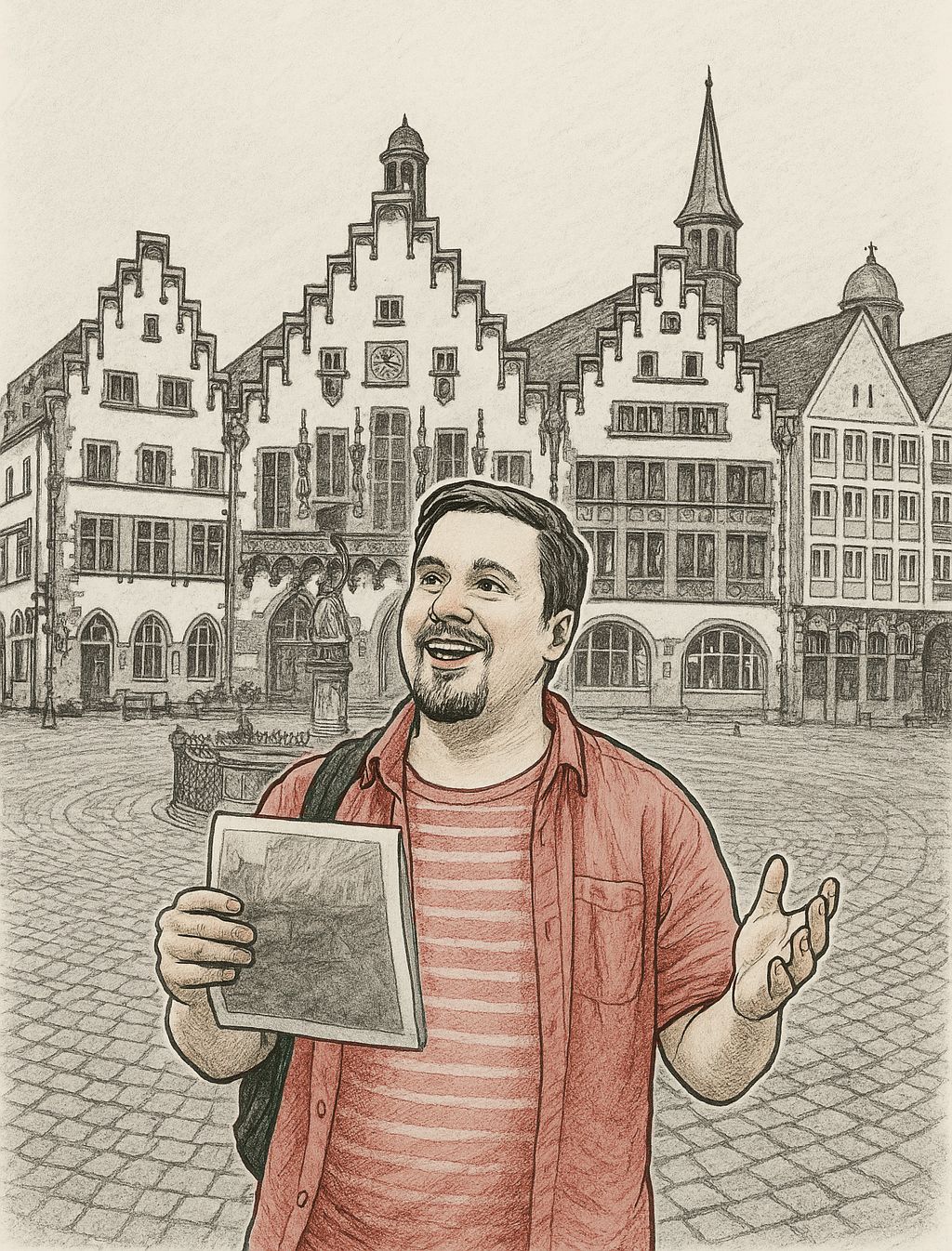 Der Frankfurter Michael Römer vor dem Frankfurter Römer